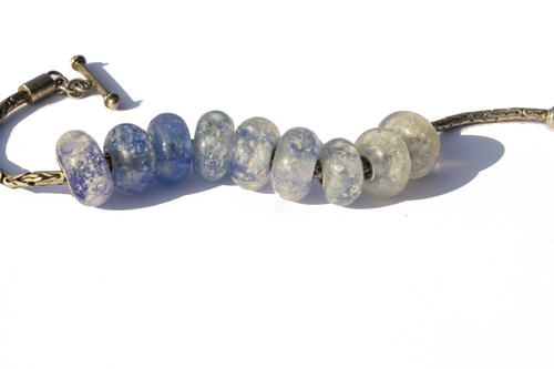 Grootgat kralen blauw set